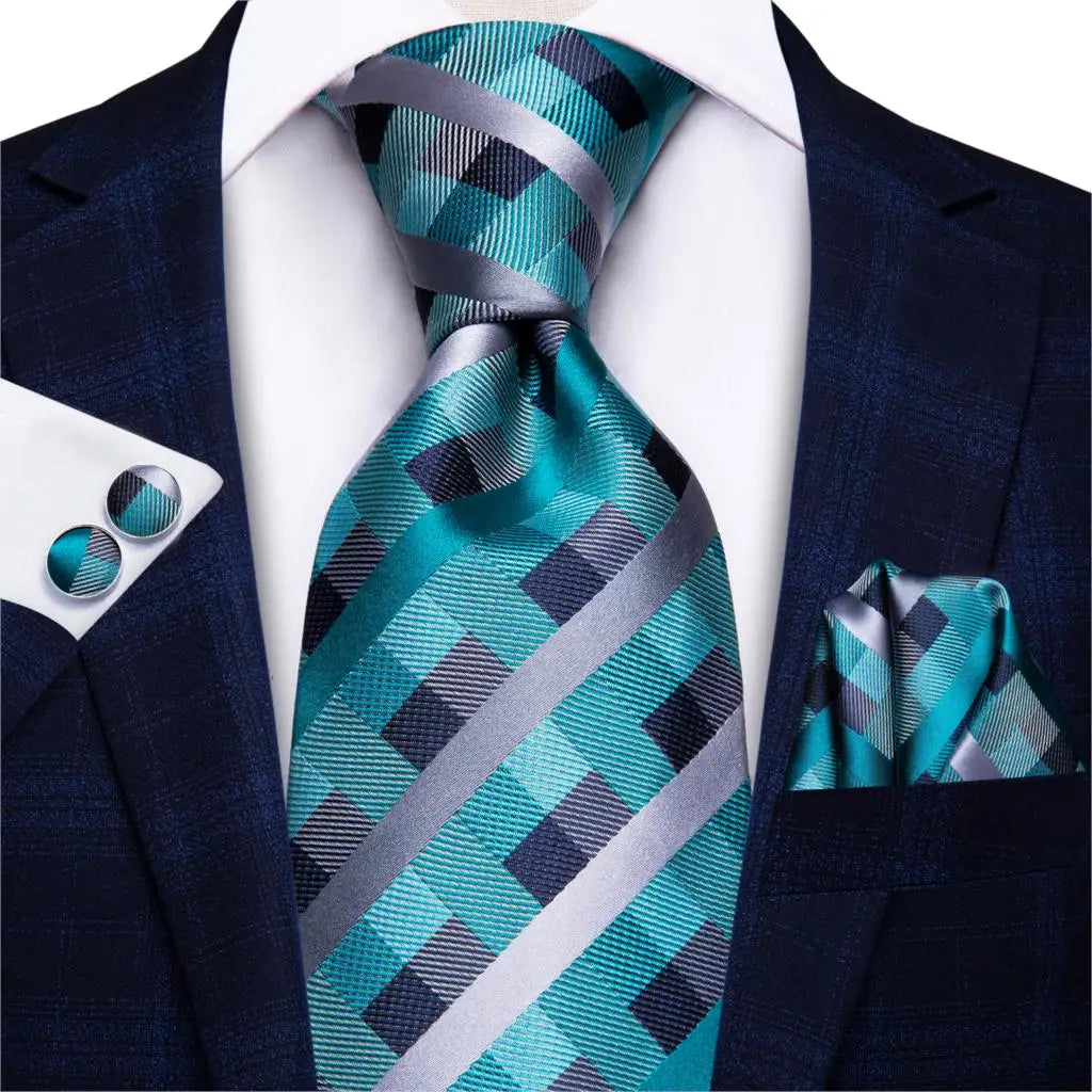 Hi-Tie Blue New Fashion Business Paisley Silk Men's Tie NeckTie 8.5cm Ties for Men Formal Luxury Wedding Quality Gravata