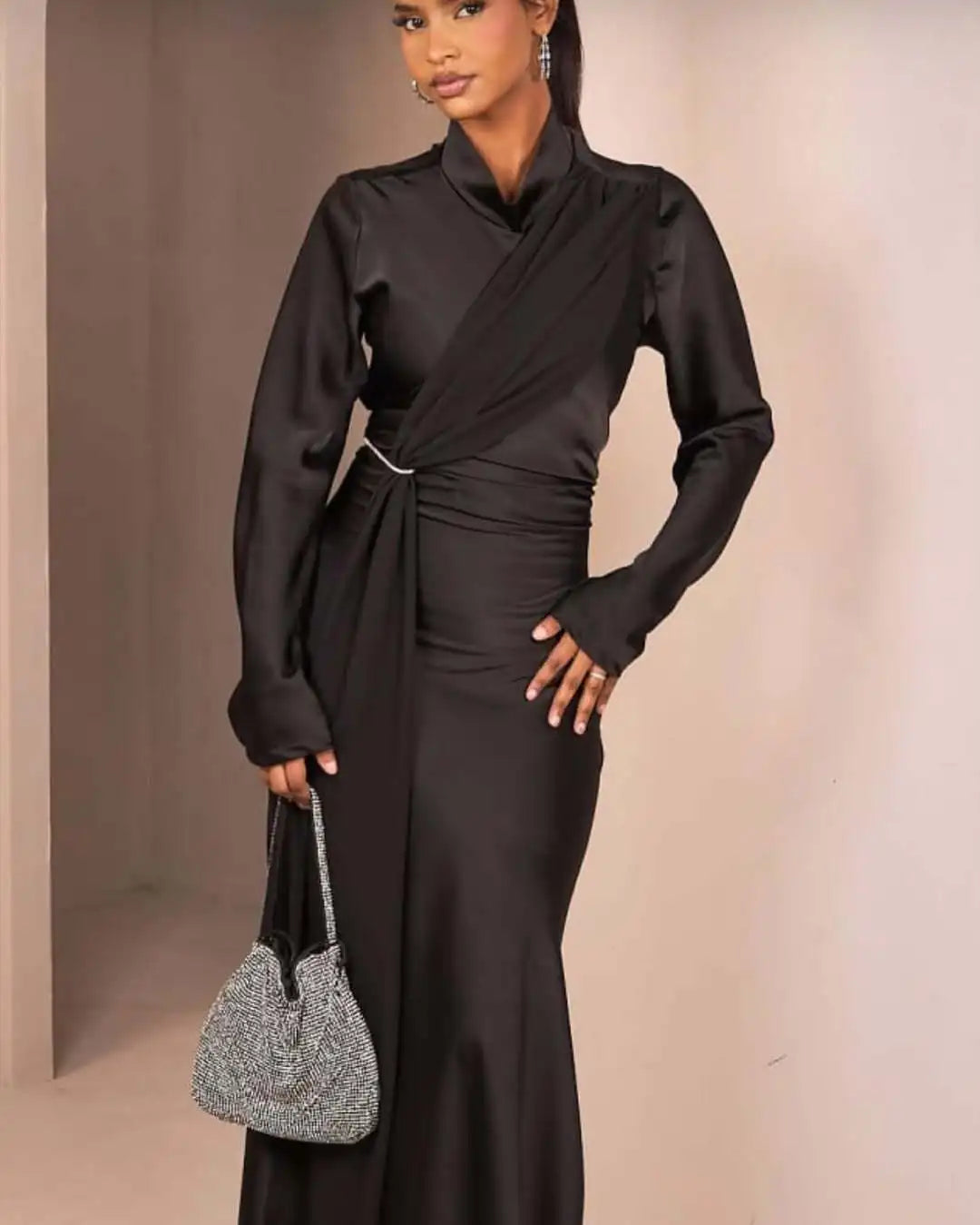 Muslim Long Dress Abaya Women Party Dresses Maxi Gown Jalabiya Folds Dubai Abayas Kaftan Islam 2025 Vestidos Ramadan Morocco