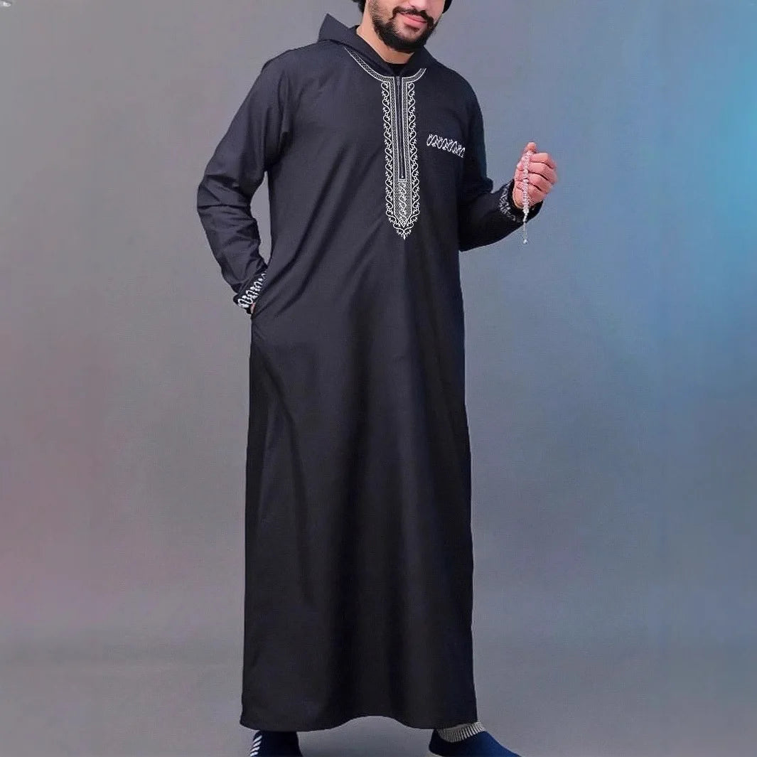 2026 Men's Traditional Muslim Clothing Eid Middle East Jubba Thobe Men Thobe Arab Muslim Robes with Short Sleeves Husband Gift