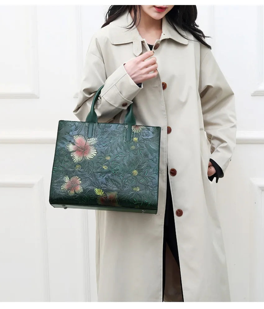 High Quality Handbag Women Designer Shoulder Bag Large Capacity Office Pocket Embossed Diagonal Cross Bag Official Document Bag