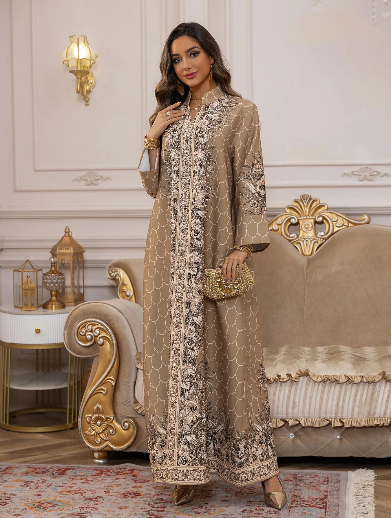 Muslim Dress Women Abaya Eid Diamond Party Dresses Arab Long Robe Print Abayas Dubai Morocco Kaftan Islam Jalabiya Vestidos 2026
