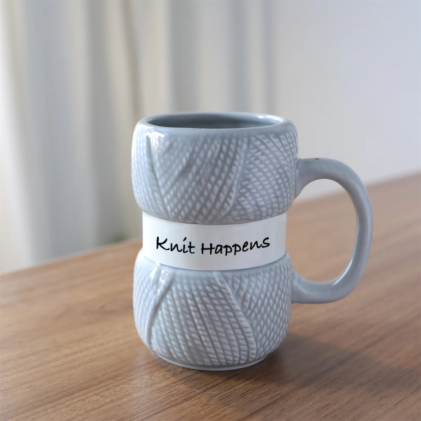 425ml Creative Knitted Pattern Gift Mug Colorful Woolen Balls Mugs Home Party Christmas Birthday Or Christmas Gift Cup