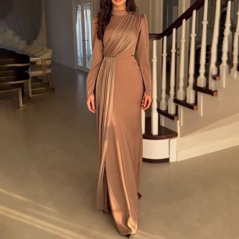 Muslim Long Dress Abaya Women Party Dresses Maxi Gown Jalabiya Folds Dubai Abayas Kaftan Islam 2025 Vestidos Ramadan Morocco
