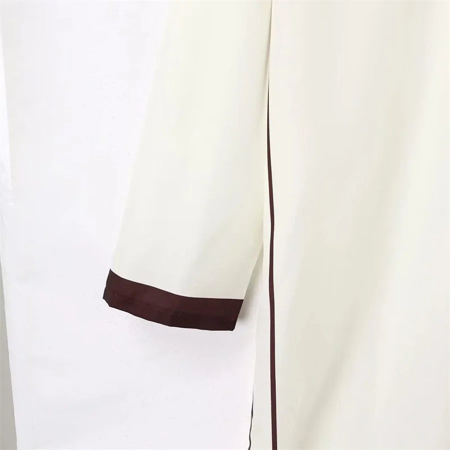 Muslim Thobe Men's Clothing Ramadan Robe Beige Kaftan for Men Saudi Arabia Turkey Islamic Abaya Male Casual Loose Hooded Dress