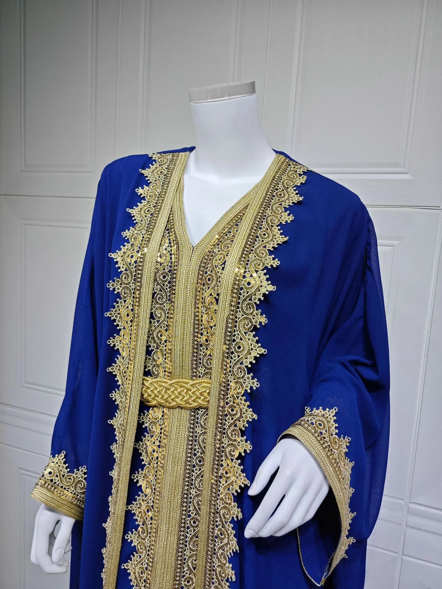 Eid Women Abaya Dress Muslim 2 Piece Set Cardigan with Inner Dress Lace-up Robe Caftan Robe Jalabiya Ramadan Morocco Kaftan 2025