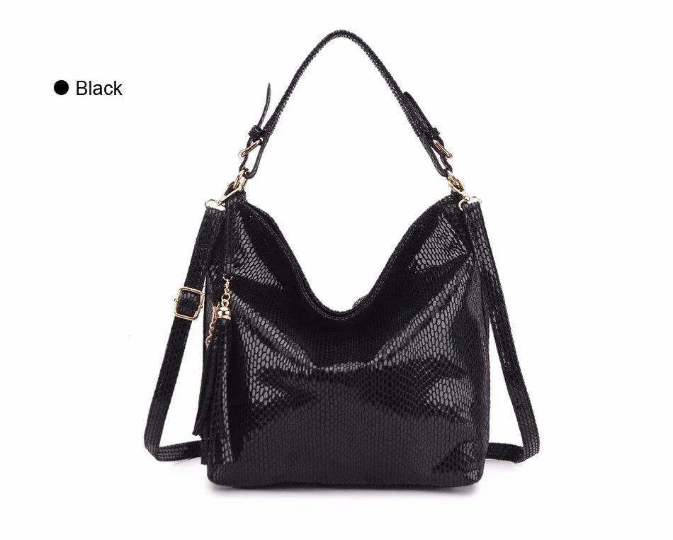 Women Shoulder Bag Girl Handbag Hobo Tassel  Big Black Ladies Hand Bag Female Casual Multifunctional Crossbody Bags for Woman