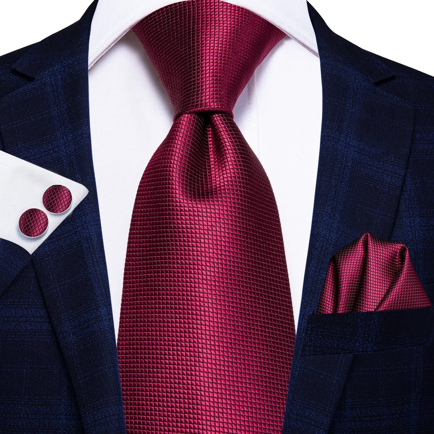 Hi-Tie Paisley Wine Red Silk Men's Tie NeckTies 8.5cm Ties for Men Formal Business Luxury Wedding Neckties Quality Gravatas