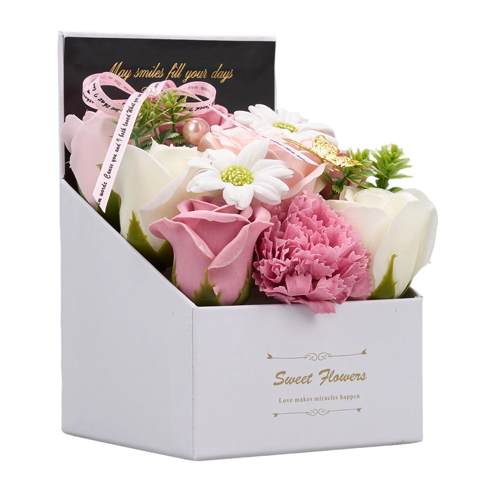 Flower Flower Soap in Gift Box Decorative Soap Artificial Flower Bath Soap for Birthday Valentine'S Day Her Girls Lover