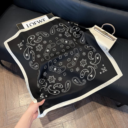 Women's 70x70 Square Scarf, High-end Neckerchief, Versatile Silk Scarf