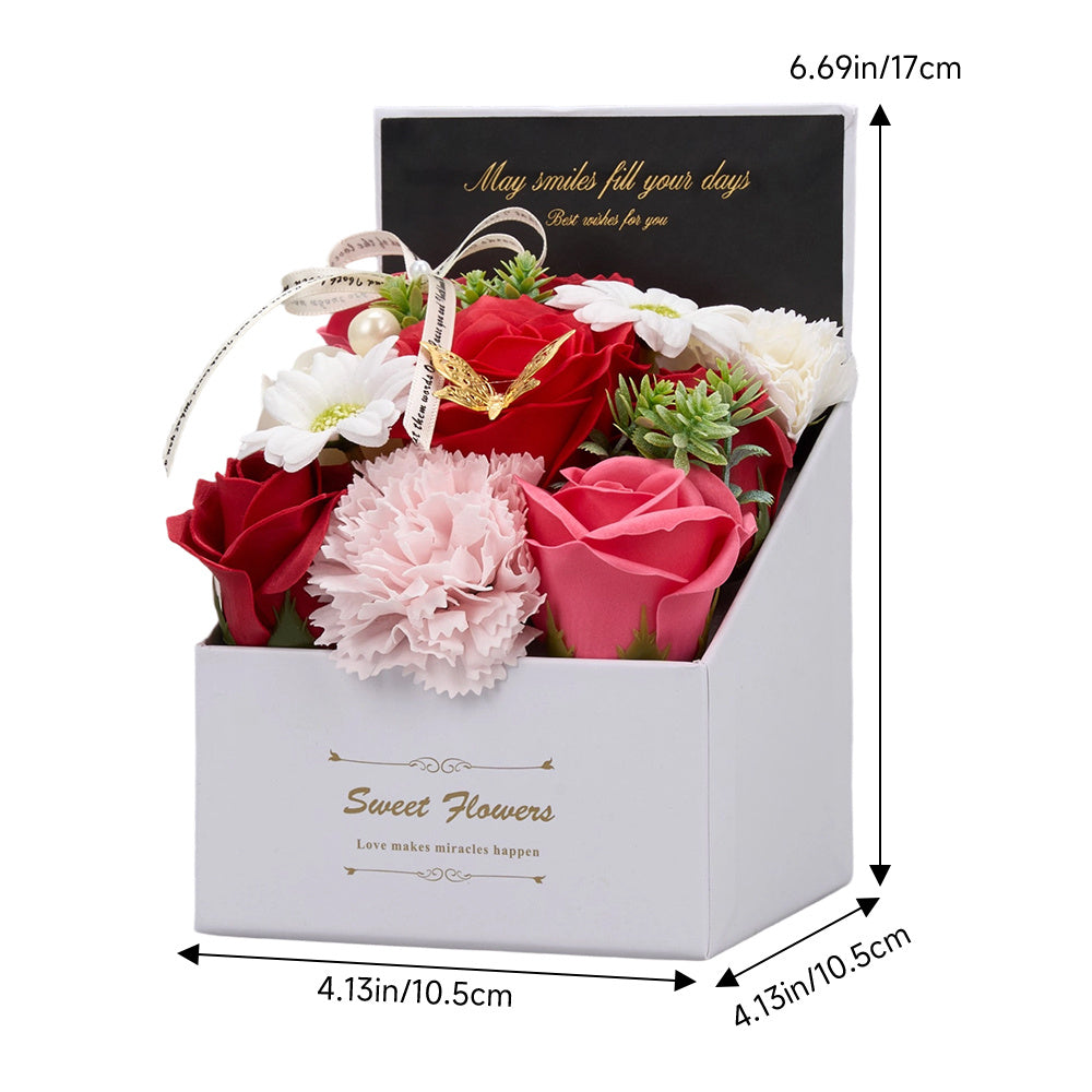 Flower Flower Soap in Gift Box Decorative Soap Artificial Flower Bath Soap for Birthday Valentine'S Day Her Girls Lover