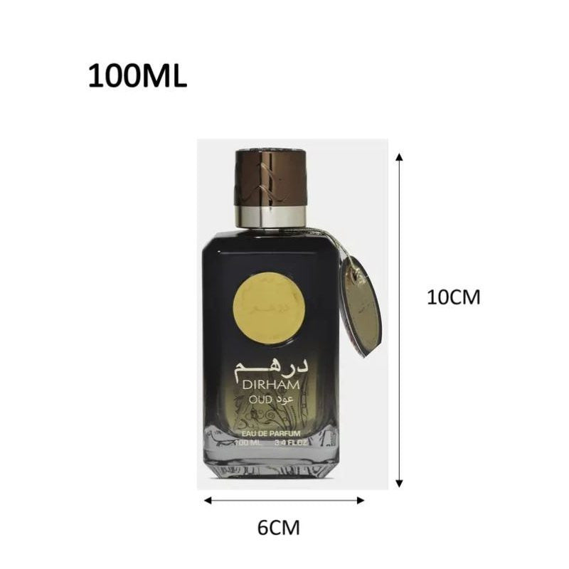 Arabic Dubai Perfume 100 ml Unisex Eau de Parfum Dirham Oud Made in Dubai UAE Long-Lasting Fragrance for Men & Women Dubai Perfume