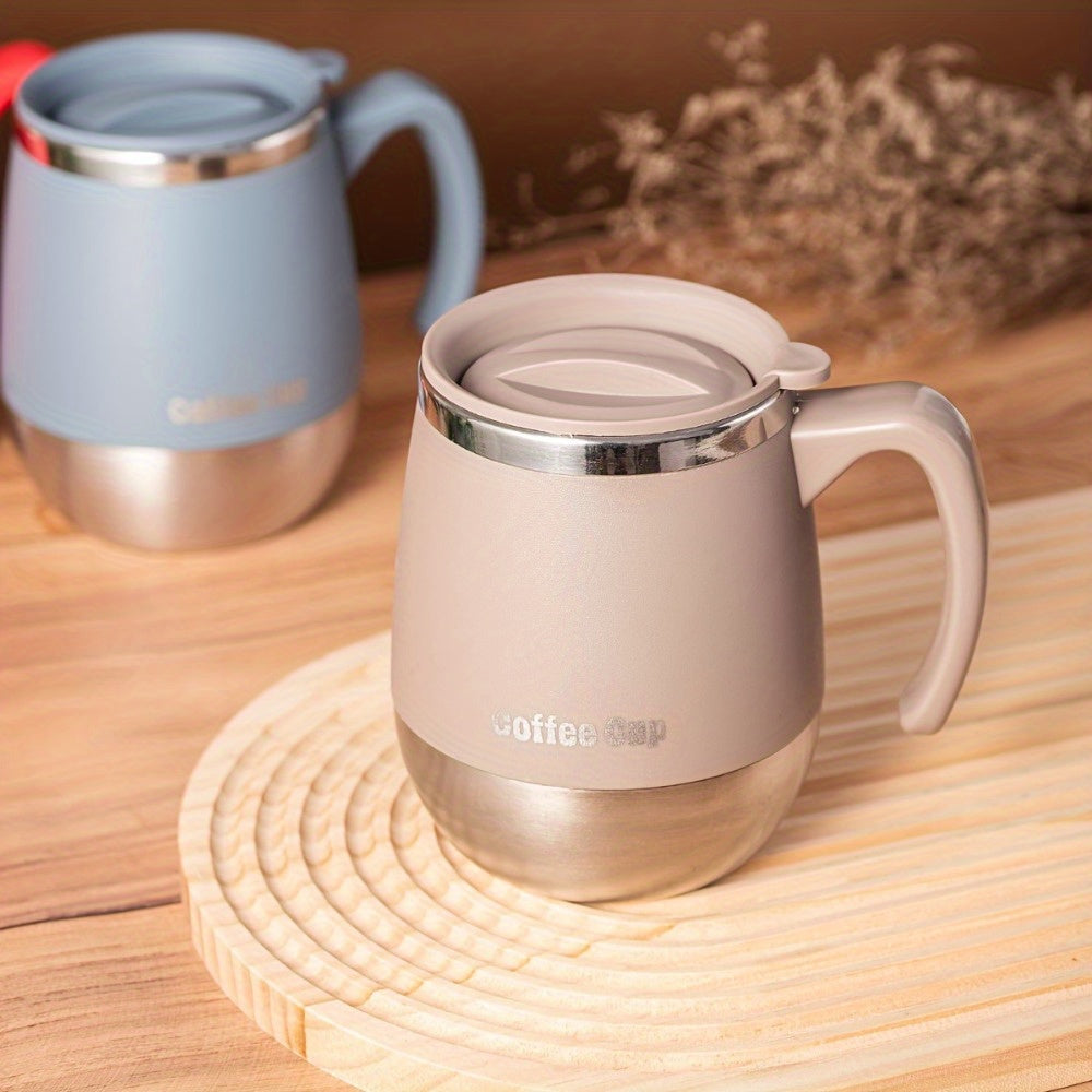 1pc 500ml Insulated Stainless Steel Coffee Mug with Lid, Double-Wall Vacuum Thermal Cup for Hot and Cold Drinks, Ideal for Home, Outdoor, Camping, Birthday, Holiday, Thanksgiving, Christmas Gift
