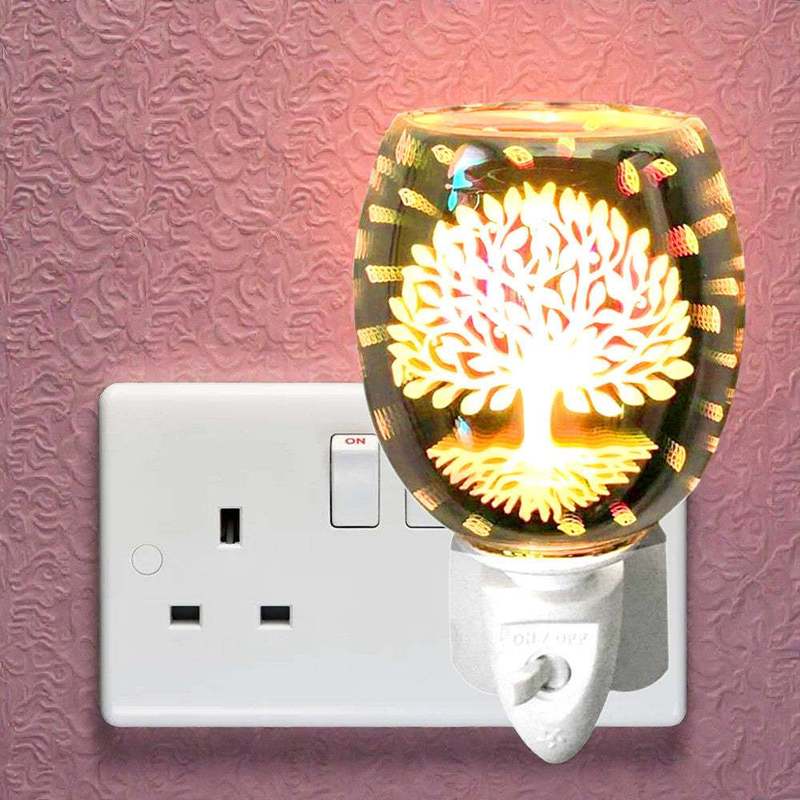 Tree of Life Oil Burner & Wax Warmer | Plug-in Aroma Diffuser plus Sandalwood Wax Melts