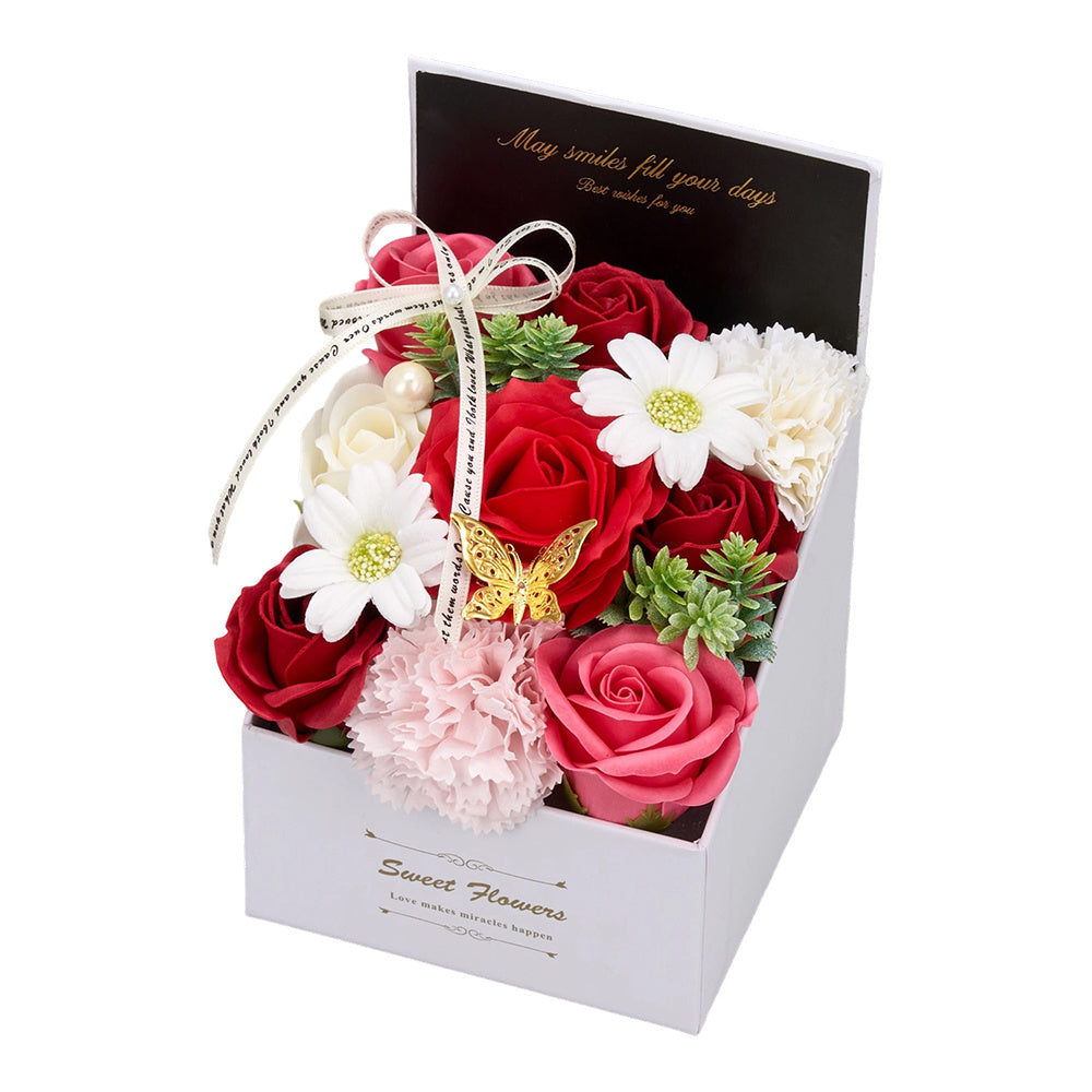 Flower Flower Soap in Gift Box Decorative Soap Artificial Flower Bath Soap for Birthday Valentine'S Day Her Girls Lover