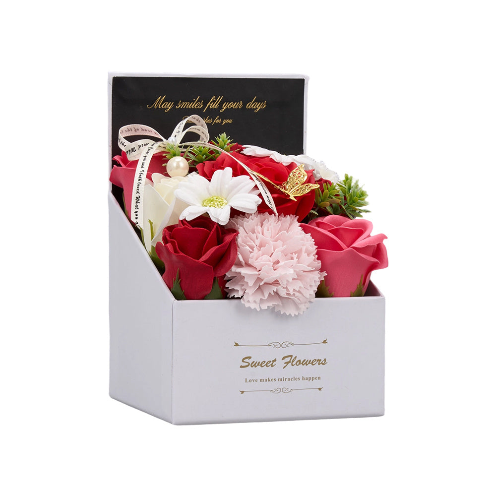Flower Flower Soap in Gift Box Decorative Soap Artificial Flower Bath Soap for Birthday Valentine'S Day Her Girls Lover