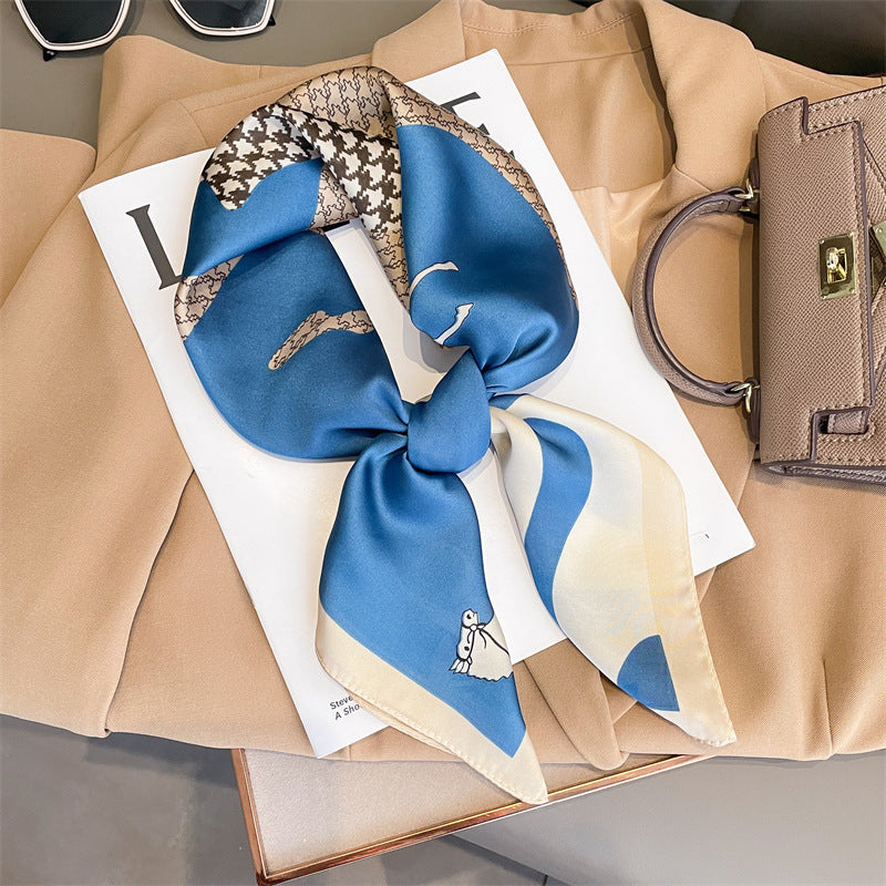 Korean Style Artificial Silk Scarf