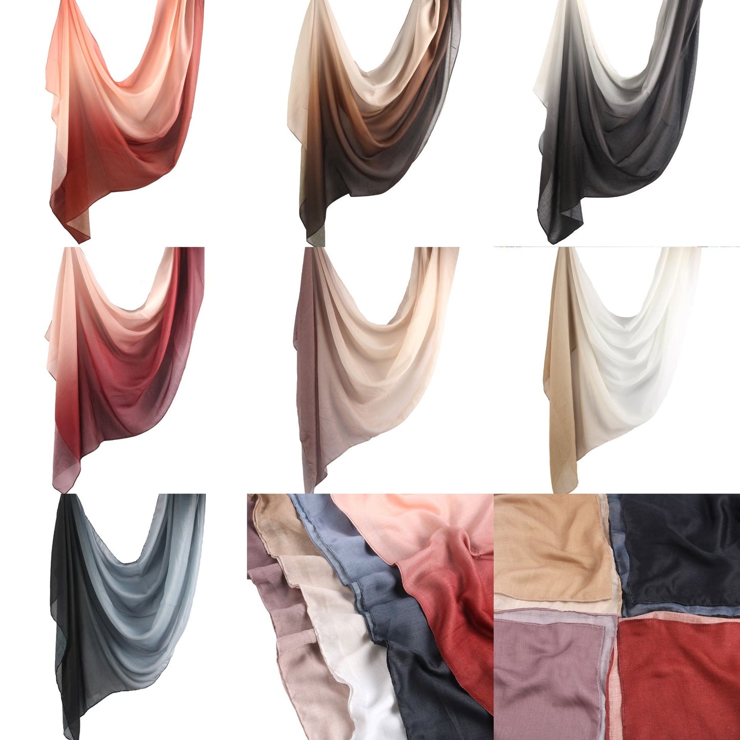 Modal Thin Gradient Scarf for Summer