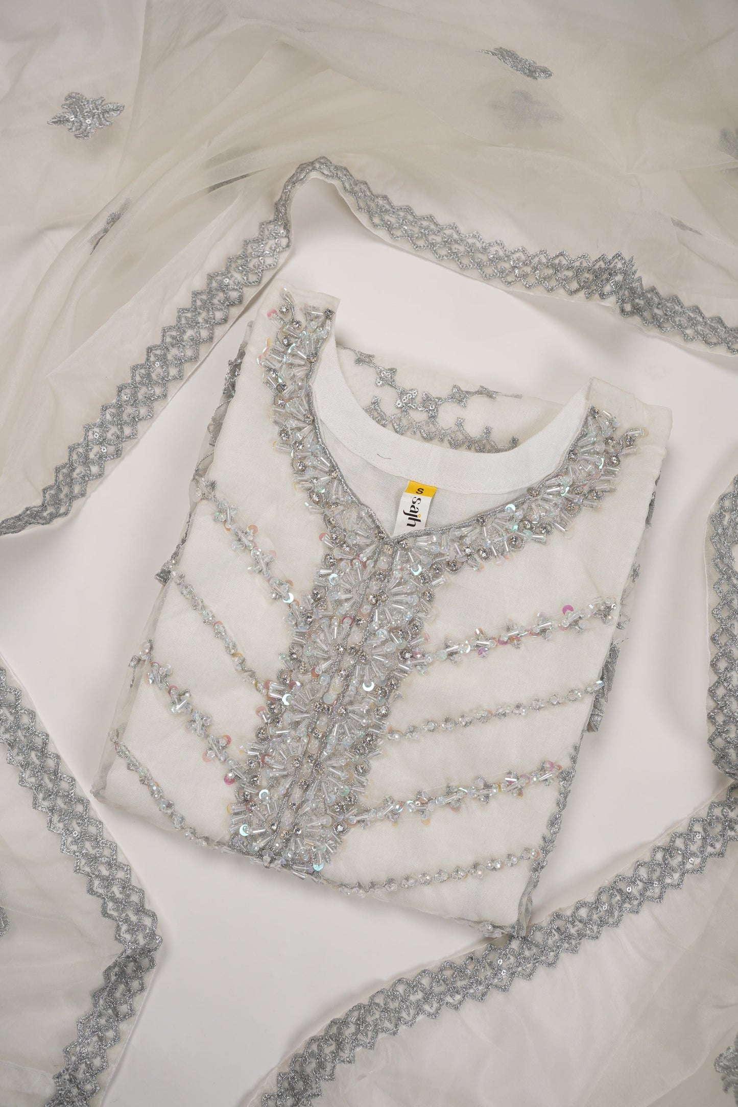 Tehwar v3- Luxury Organza Outfit with Gharara- Ready to Wear- D1