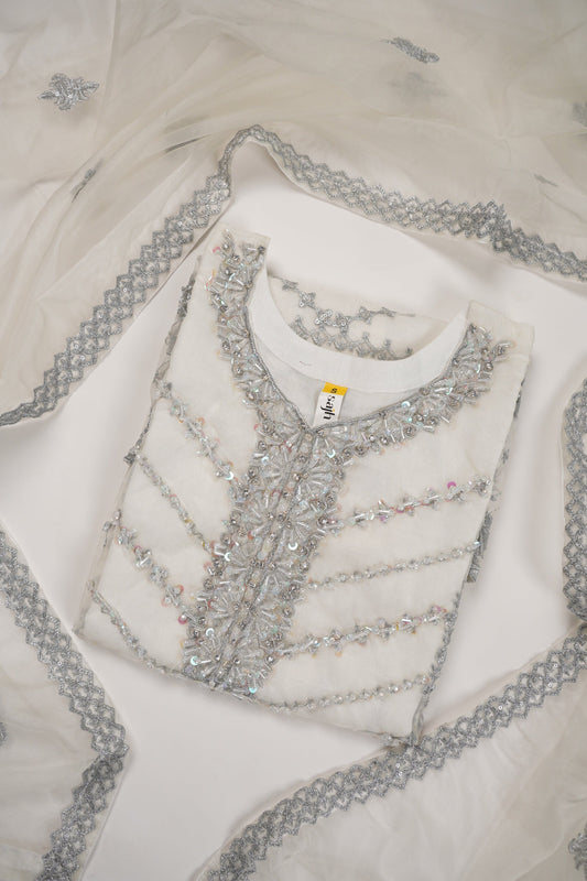 Tehwar v3- Luxury Organza Outfit with Gharara- Ready to Wear- D1