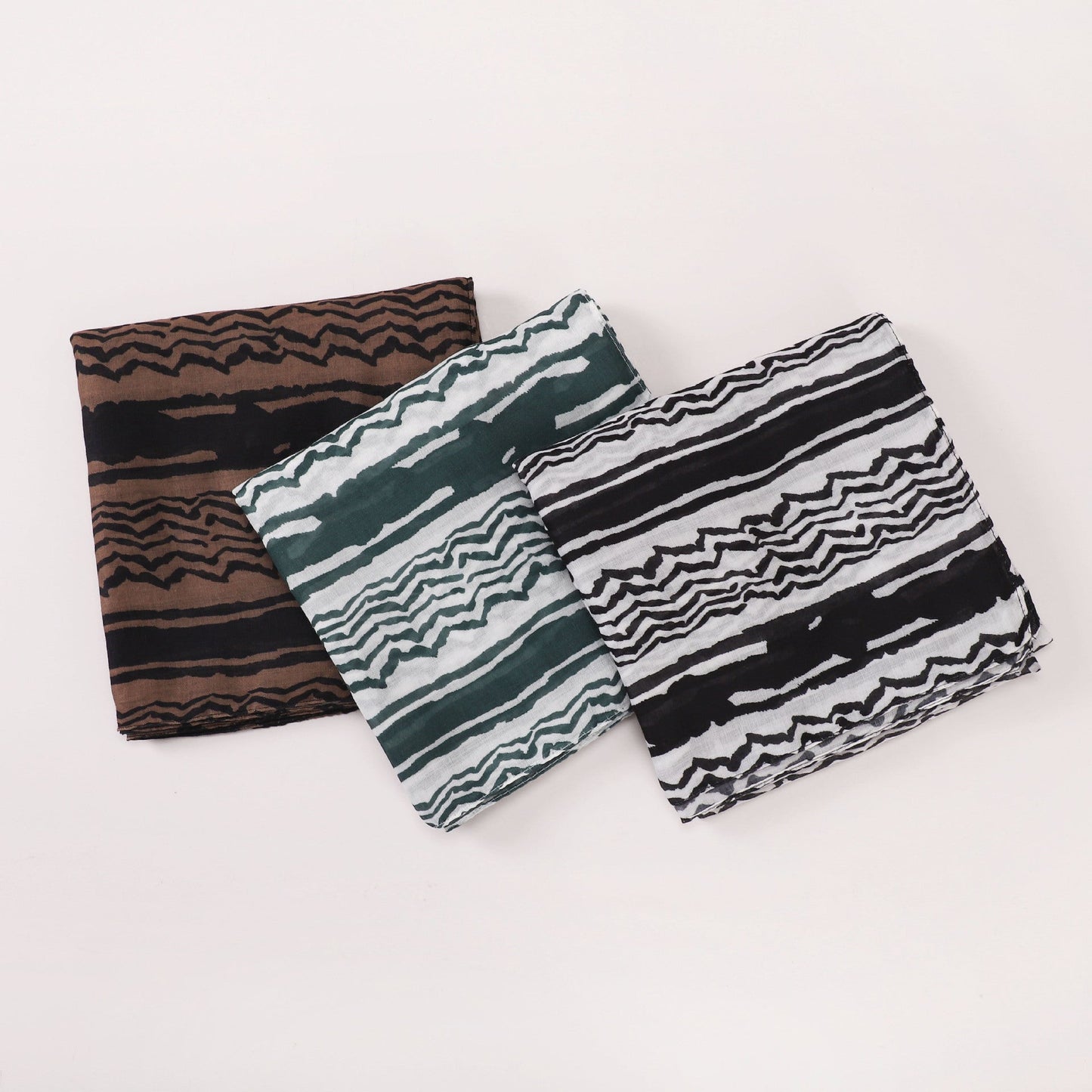 Satin Polyester Printed Striped Scarf
