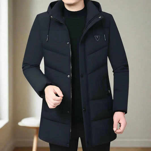Thickened Winter Coats For Men - Warm Wool Lined, V-Neck Design, Comfort Fit XL-5XL
