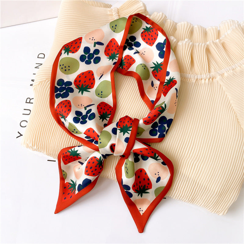 Women’s Printed Summer Scarf, Decorative Skinny Scarf