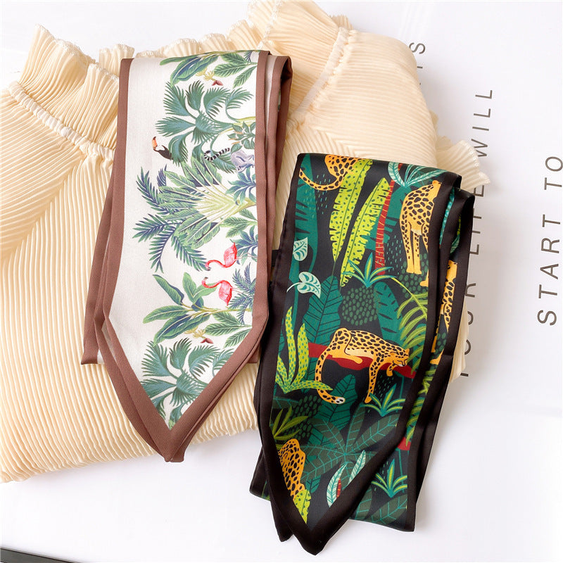 Women’s Printed Summer Scarf, Decorative Skinny Scarf